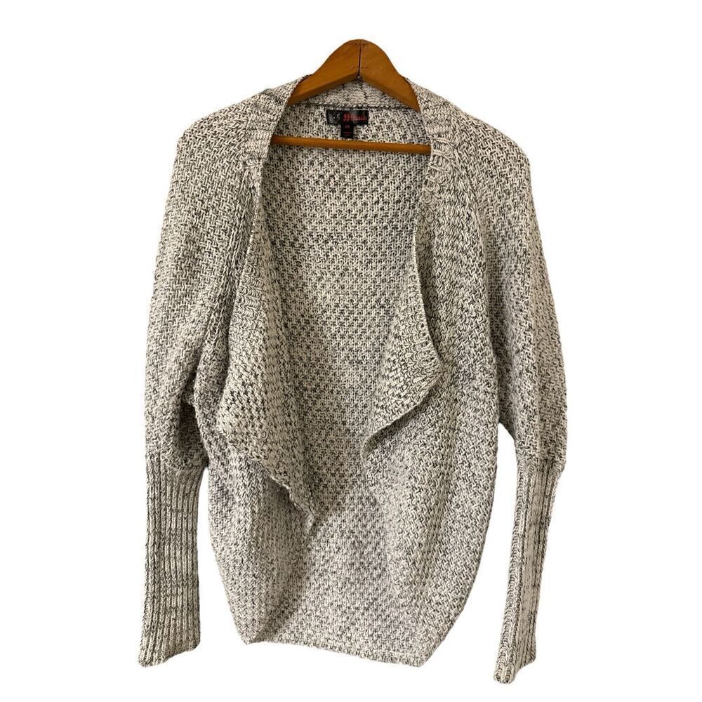 JJ Basics Relaxed Fly Away Open Front Oversized Cardigan Sweater Size XS Gray Bo